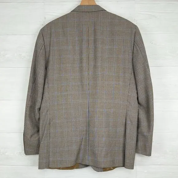 Peter Millar Crown Crafted Wool Sport Coat Blazer Men 44R Harrison Glen Plaid - Picture 7 of 16